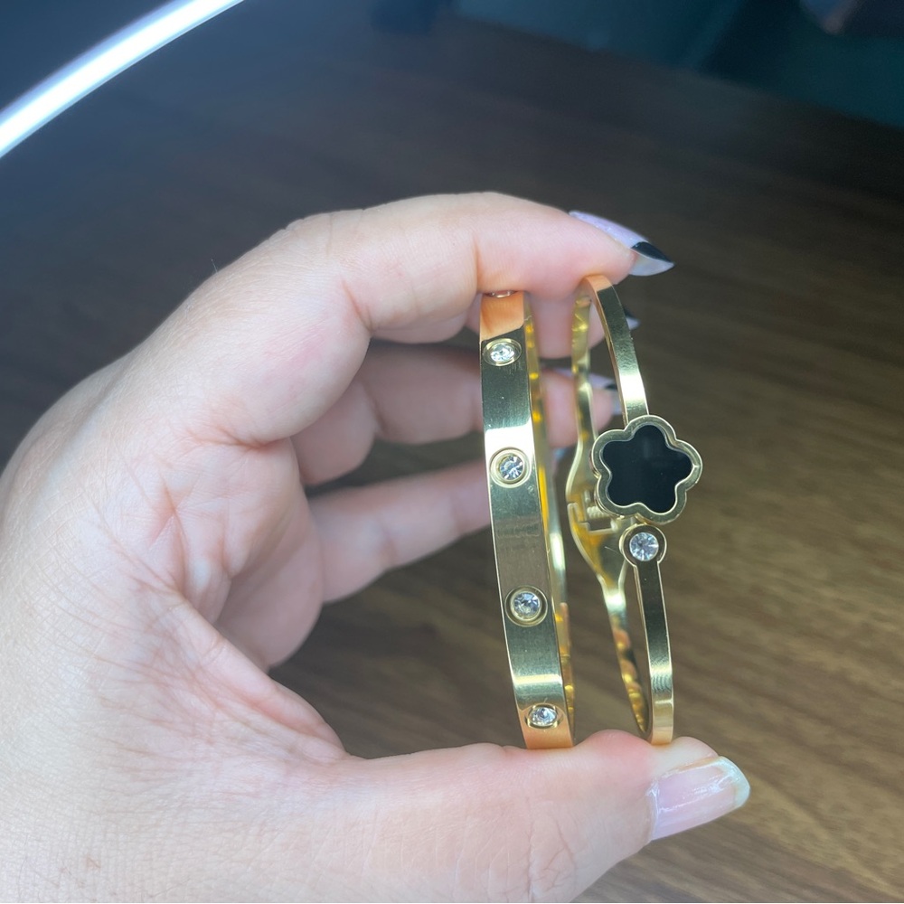 Stainless steel 18k gold plated bracelets